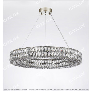 Transparent Square Crystal Ring Chandelier Citilux