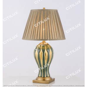 New Chinese Olive Green Gold-Plated Ceramic Table Lamp Citilux