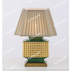 New Chinese Olive Green Gold-Plated Ceramic Table Lamp Short Citilux