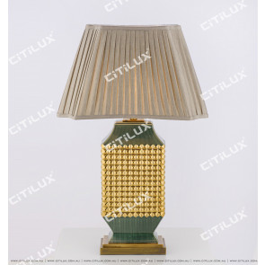 New Chinese Olive Green Gold-Plated Ceramic Table Lamp Long Section Citilux