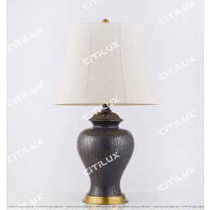 Chinese Copper Chrome Old Ceramic Table Lamp Citilux