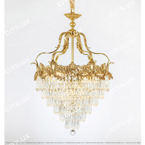 French Luxury Crystal Copper Chandelier Citilux