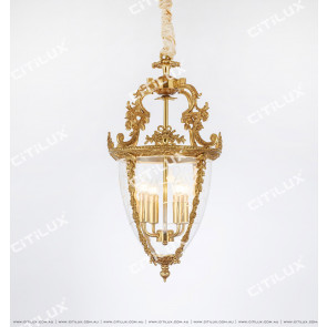 French Copper Classic Glass Chandelier Citilux
