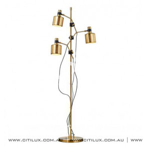 Black Gold Hollow Modern Three-Headed Floor Lamp Citilux