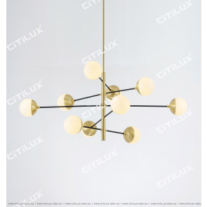 Modern Black Gold Balance Ball Chandelier Citilux