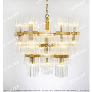 Modern Stainless Steel Two-Way Glass Chandelier Citilux