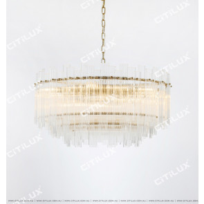 Simple And Warm Glass Strip Large Chandelier Citilux