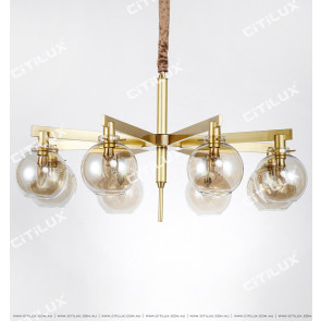 Modern All-Copper Cognac Bulb Large Chandelier Citilux