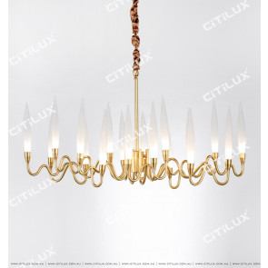 Modern Copper Art Glass Chandelier Citilux