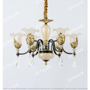 All-Copper Noble European Glass Lace Small Chandelier Citilux