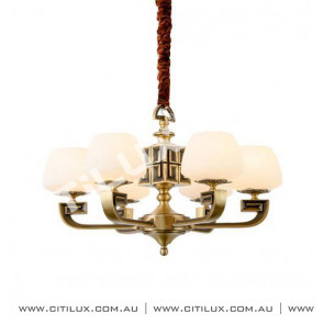 Chinese Copper Embossed Small Chandelier Citilux