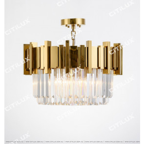Stainless Steel Titanium Gold & Crystal Non-Standard Arrangement Small Ceiling Lamp Citilux