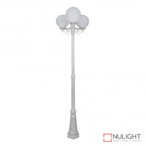 Gt 562 Siena Triple 25Cm Spheres Tall Post White Finish E27 DOM