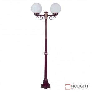 Gt 569 Siena Twin 25Cm Spheres Medium Post Burgundy Finish E27 DOM