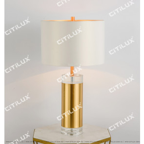 Modern Minimalist Gold and Glass Table Lamp Citilux