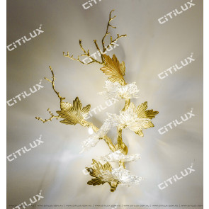 Copper Art Leaf-Shaped Wall Lamp Citilux