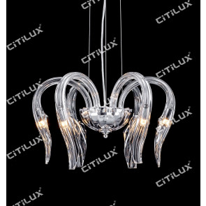 Modern Jellyfish Shaped Lead Glass Chandelier Small Citilux