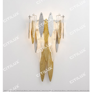 Modern Handmade Glass Gold And Silver Two-Color Wall Lamp Citilux