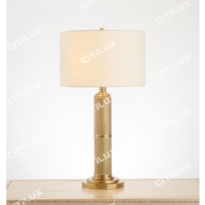 Classic American All-Copper Striped Cylindrical Table Lamp Citilux