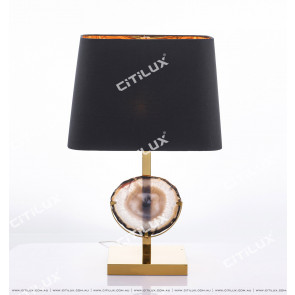 Modern Stainless Steel Agate High Black Table Lamp Citilux