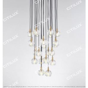 Simple Crystal Ball Round 23 Lights Chandelier Citilux