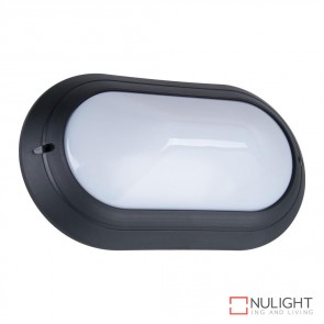 Vl 127391 Oval 240V Polycarbonate Wall Light Black Base E27 DOM