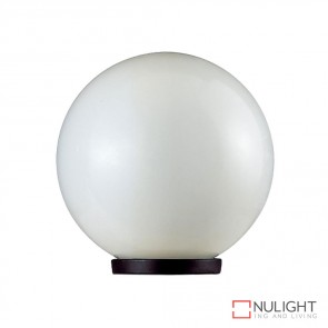 Vl 1010202 200Mm Sphere 240V Polycarbonate Garden Light Black Base And Opal Sphere E27 DOM