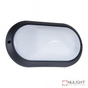 Vl 127301 Oval 240V Polycarbonate Wall Light Black Finish E27 DOM