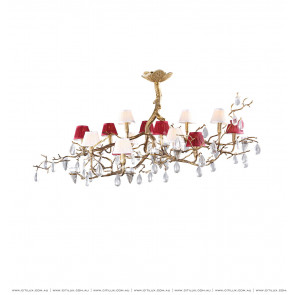 All Copper Tree Fork Drop Shaped Ceiling Lamp Citilux