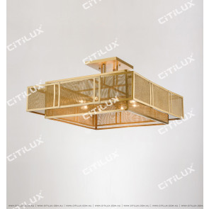 Chinese Stainless Steel Mesh Square Ceiling Lamp Large Citilux