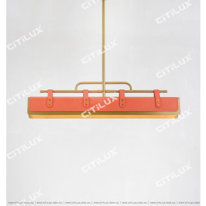 Hermes Orange Leather Desk Chandelier L1000 Citilux