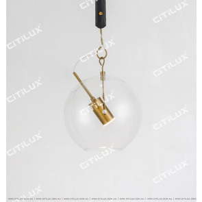 Glass Ball Led Single Head Leather Chandelier Citilux