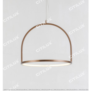 Brushed Green Bronze Round Led Modern Chandelier Small Citilux