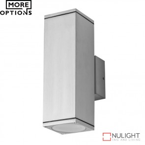 Alpha 2 Rectangular 240V 6W Two Way Led Wall Light Anodised Finish Led DOM