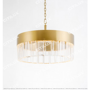 Wafer Round Stainless Steel Chandelier Small Citilux