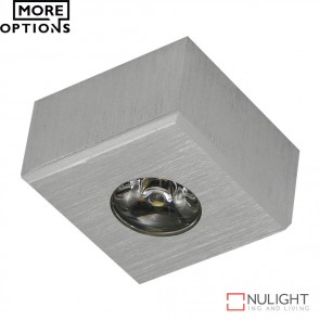 Power Puk 11 Square 700Ma 3W Led Cabinet Light Brushed Aluminium Finish Led DOM