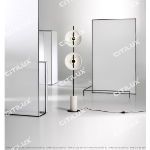 Black And White Simple Modern Double-Headed Floor Lamp Citilux