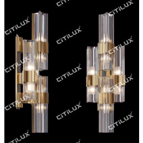 Light Luxury Metal Four-Corner Glass Wall Lamp Citilux