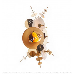 Metal Glass Disc Combination Wall Light Amber Citilux
