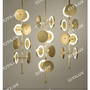 Golden Discs Hanging 8 Chandeliers Citilux