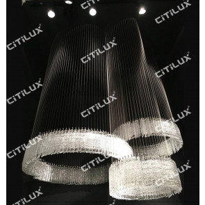 Modern Minimalist Hand-Made Glass Ring Combination Chandelier, Can Be Customized Citilux