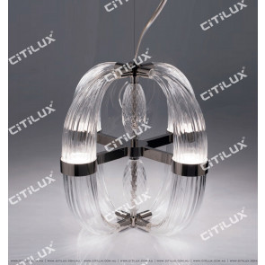 Modern Transparent Ring Glass Single Chandelier Citilux