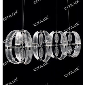 Modern Transparent Ring Glass Combination Dining Chandelier Citilux