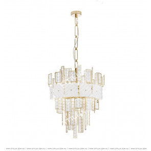 Stainless Steel White Square Crystal Chandelier Citilux