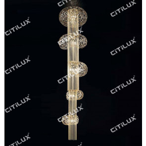 Stainless Steel Lantern style Multi-tier Chandelier Citilux