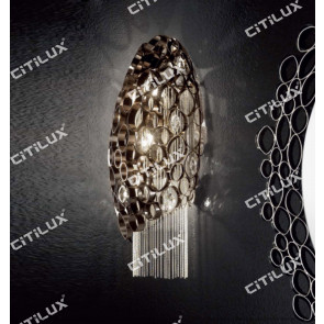 Stainless Steel Olive-Shaped Pearl Black Wall Lamp Citilux