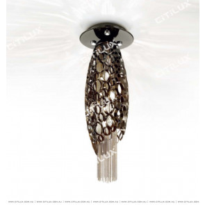 Stainless Steel Olive-Shaped Pearl Black Hanging Wire Ceiling Lamp Citilux