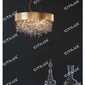 Nordic Round Gold Crystal Chandelier Citilux