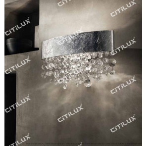 Nordic Olive-Shaped Silver Crystal Wall Lamp Citilux