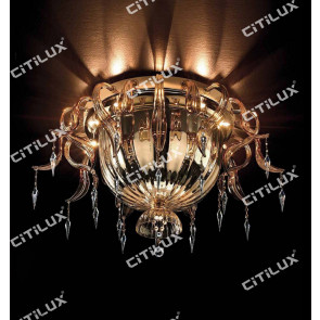 Handmade Orchid Glass Ceiling Light Citilux